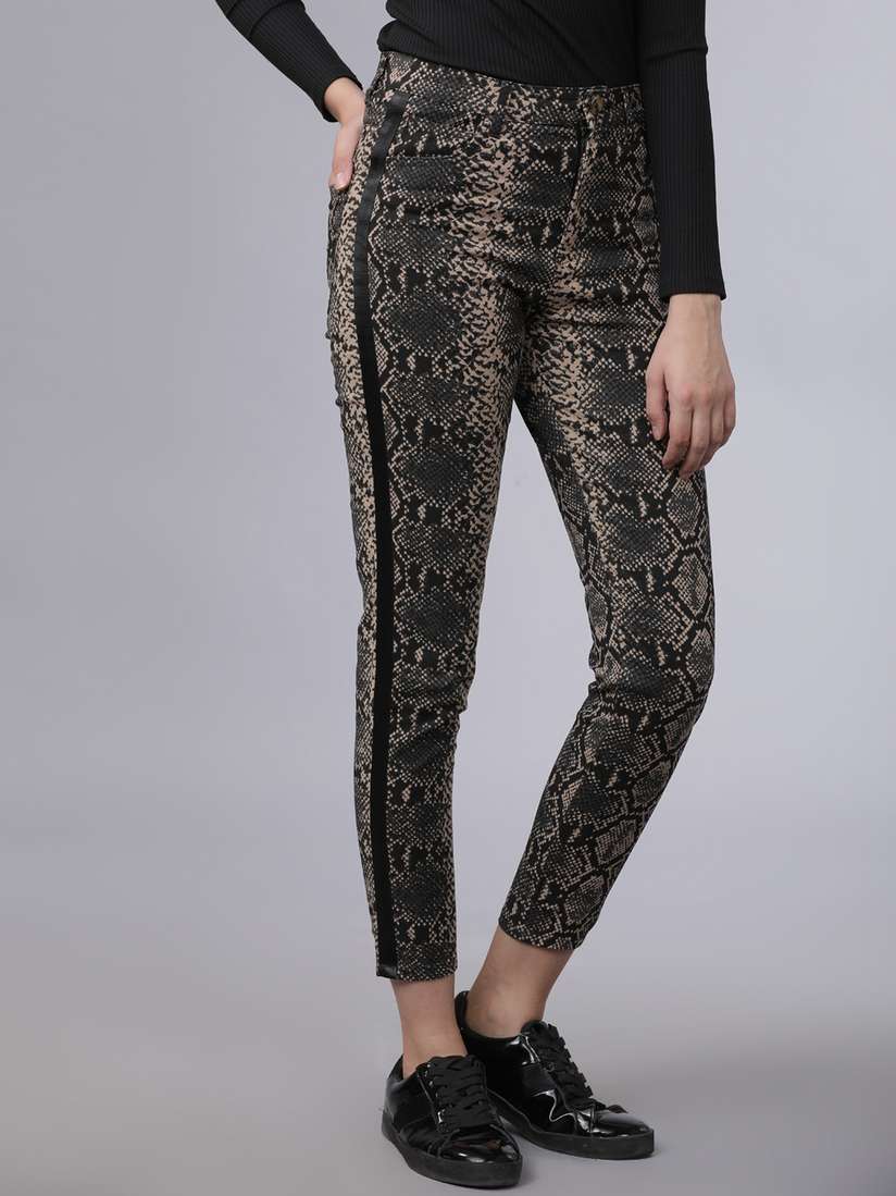 Print Trousers Snakeskin Pants H&m H&M STUDIO A/W 2016 Leather