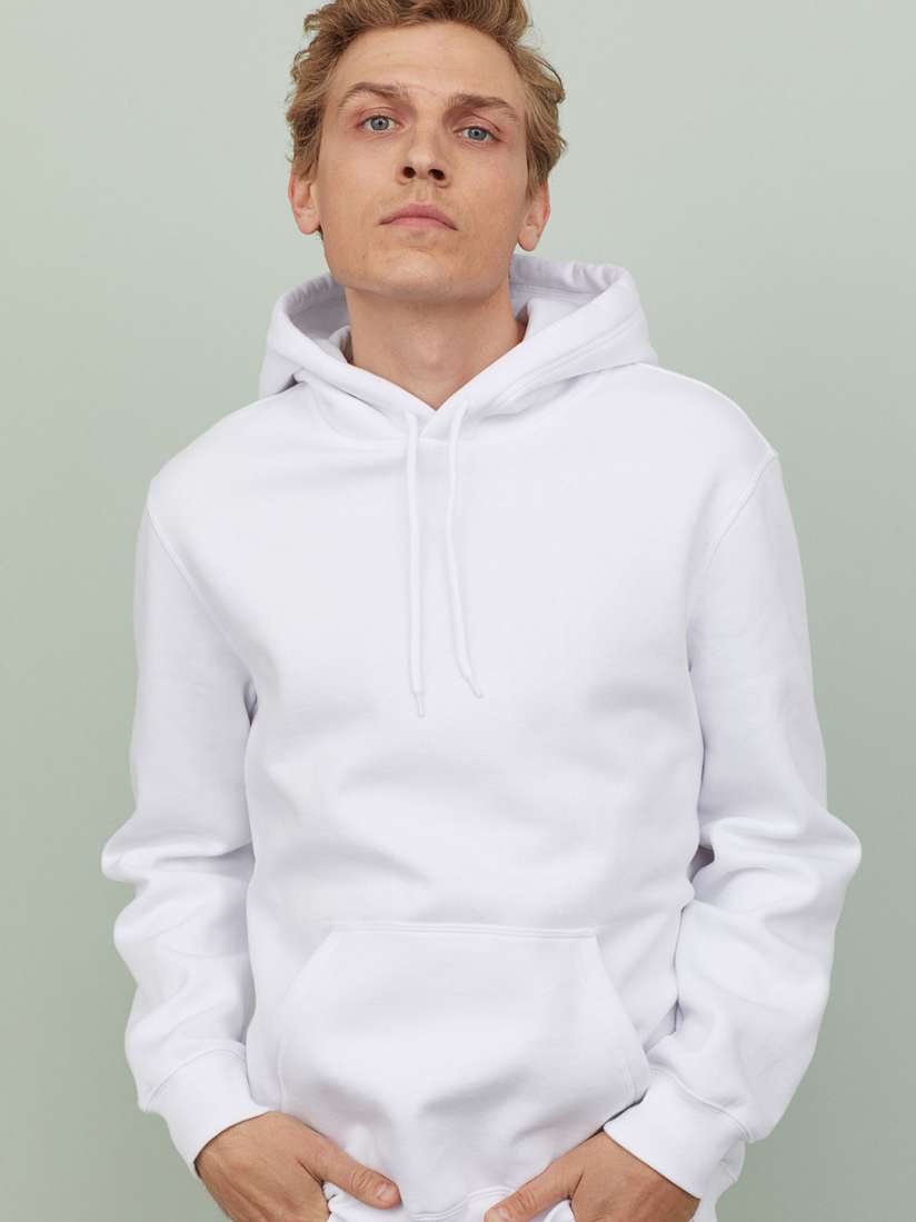 H&m white hoodie mens 2025