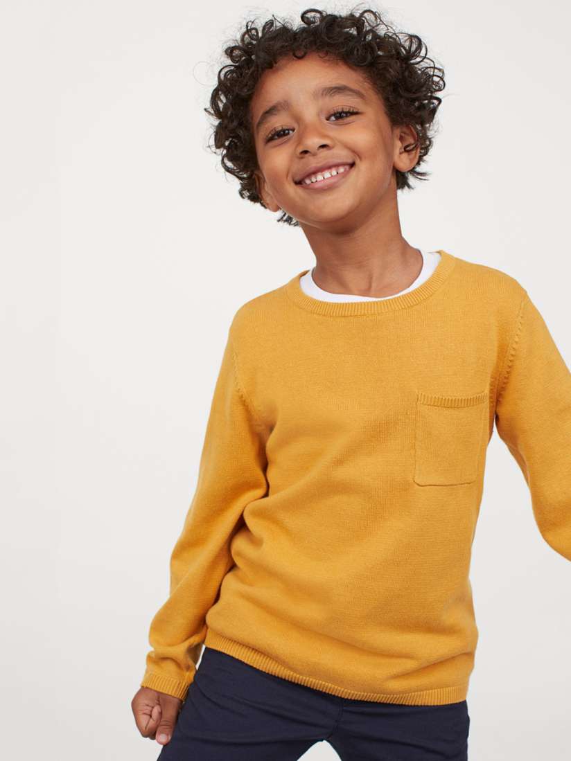 Buy H M Boys Yellow Fine Knit Pocket Detail Jumper Sweaters for Boys 12154920 Myntra