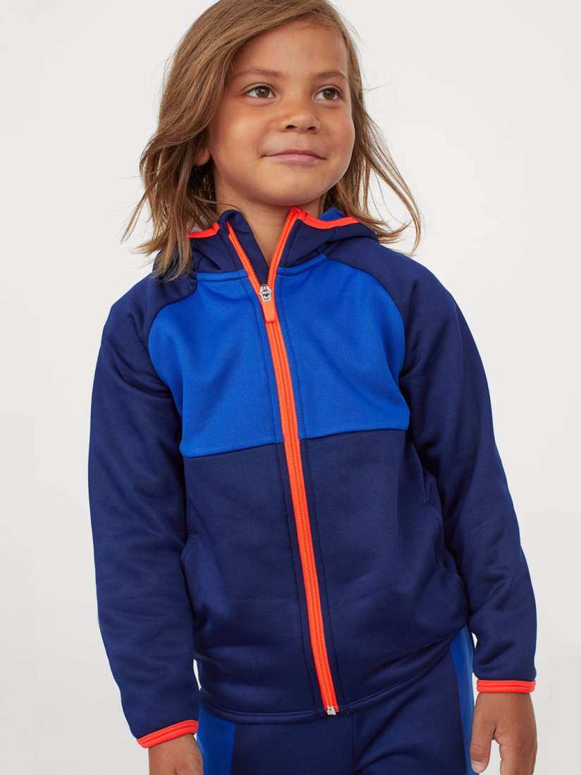 Buy H M Boys Blue Colourblocked Hooded Sports Jacket Jackets for Boys 12155336 Myntra