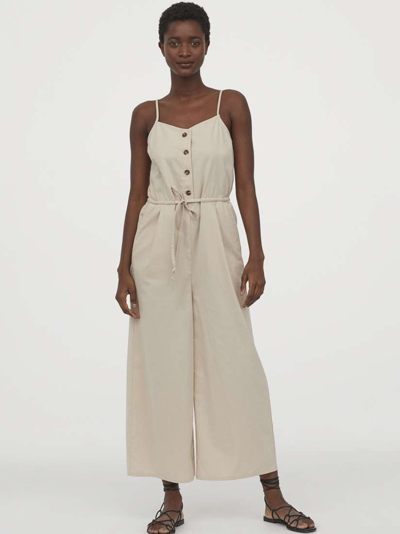 H&m beige jumpsuit 2025