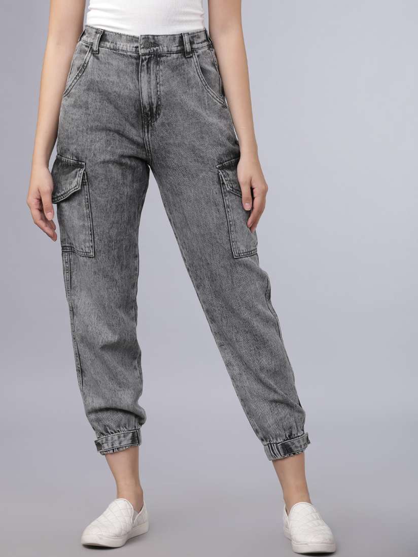 Buy Tokyo Talkies Women Grey Jogger High Rise Mildly Distressed Jeans Jeans for Women 12289162 Myntra