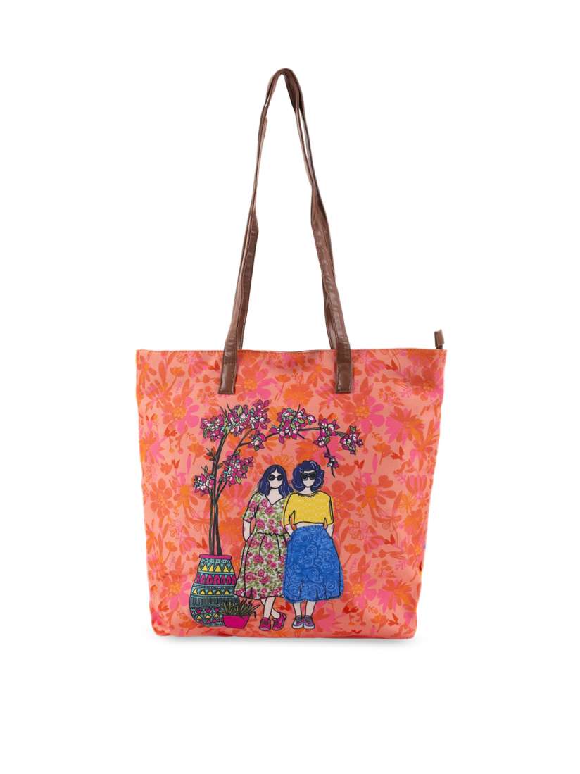 Buy TEAL BY CHUMBAK Pink Yellow Self Design Tote Bag Handbags for Women 12311674 Myntra