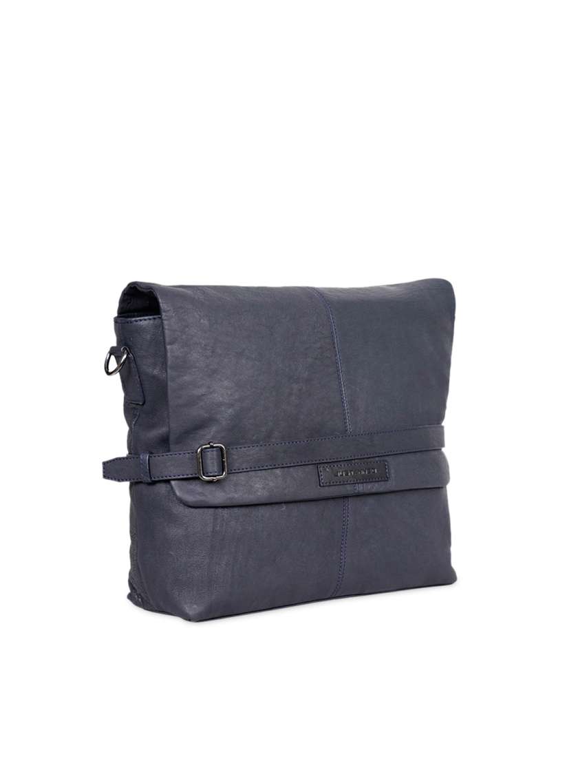 Buy Justanned Men Blue Solid Leather Messenger Bag Messenger Bag for Men 12332820 Myntra