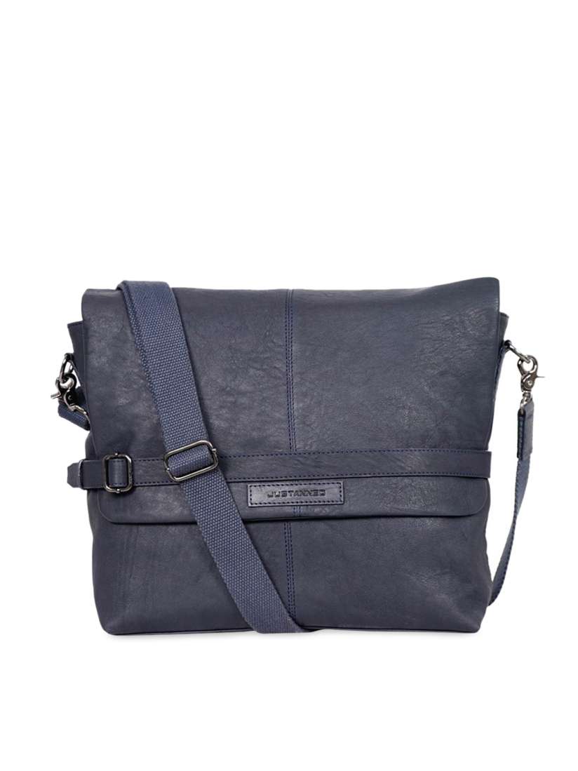 Buy Justanned Men Blue Solid Leather Messenger Bag Messenger Bag for Men 12332820 Myntra