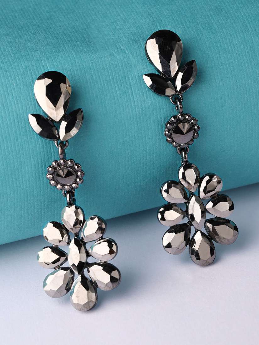 Buy TOKYO TALKIES X rubans FASHION ACCESSORIES Silver Plated Handcrafted Classic Drop Earrings Earrings for Women 12207318 Myntra