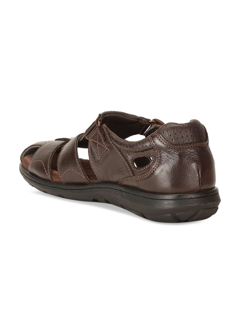 Buy Hush Puppies Men Coffee Brown Solid Leather Fisherman Sandals Sandals for Men 12435178 Myntra