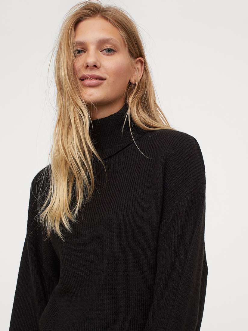 Cropped polo neck jumper cheap