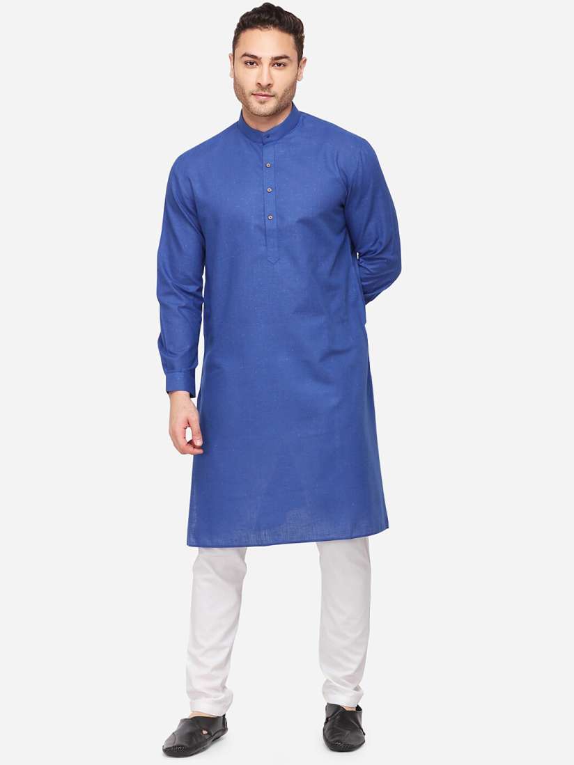 Buy JADE BLUE Men Blue Solid Straight Modi Kurta Kurtas for Men 12537898 Myntra