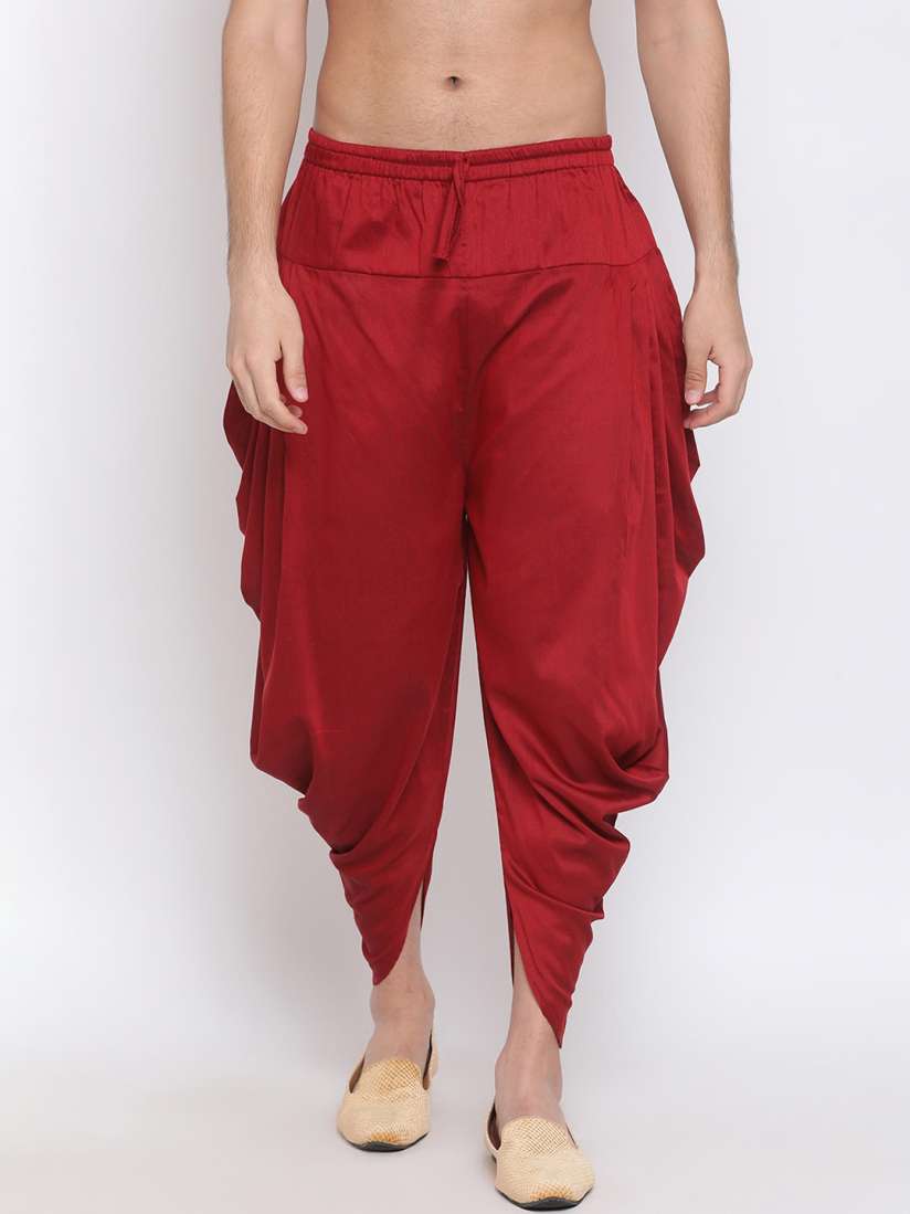 Buy VASTRAMAY Men Maroon Solid Dhoti Pants Dhotis for Men 12552324 Myntra