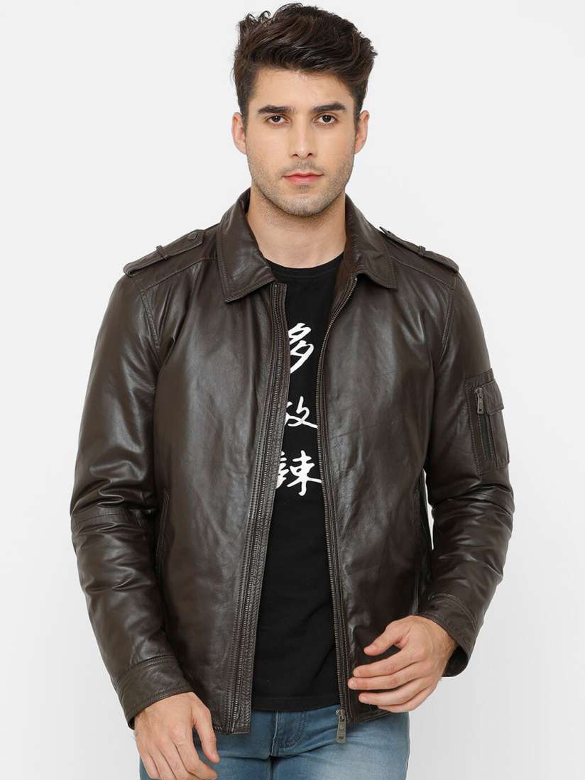 Myntra leather jacket top
