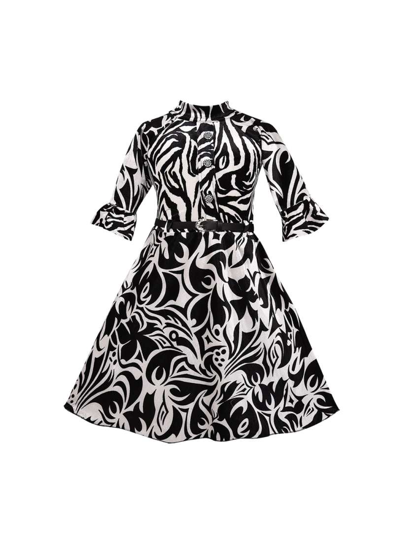 Buy Wish Karo Girls Black Printed A Line Dress Dresses for Girls 13409764 Myntra