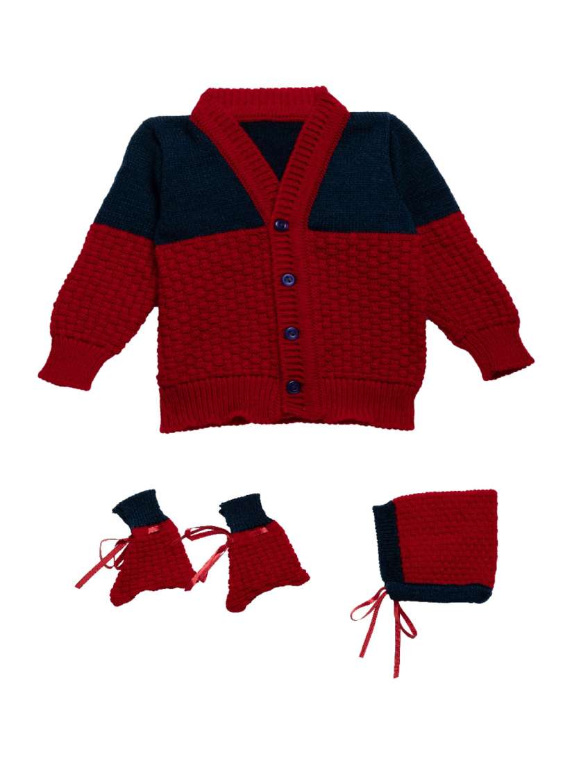 Red cardigan sweater sets clearance