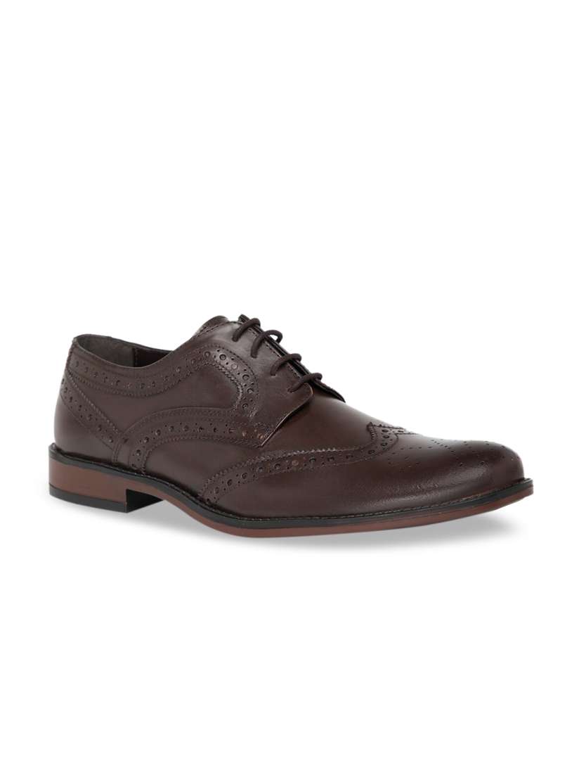 Buy NOBLE CURVE Men Brown Solid Leather Formal Brogues Formal Shoes for Men 13426364 Myntra