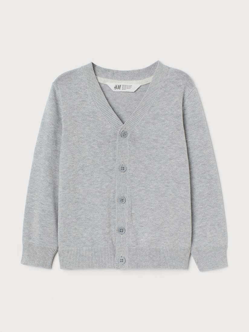Buy H&M Boys Grey Solid Fine Knit Cardigan Sweaters for Boys