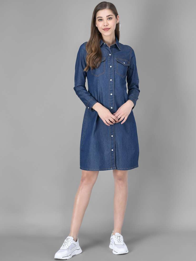 Denim one piece myntra online