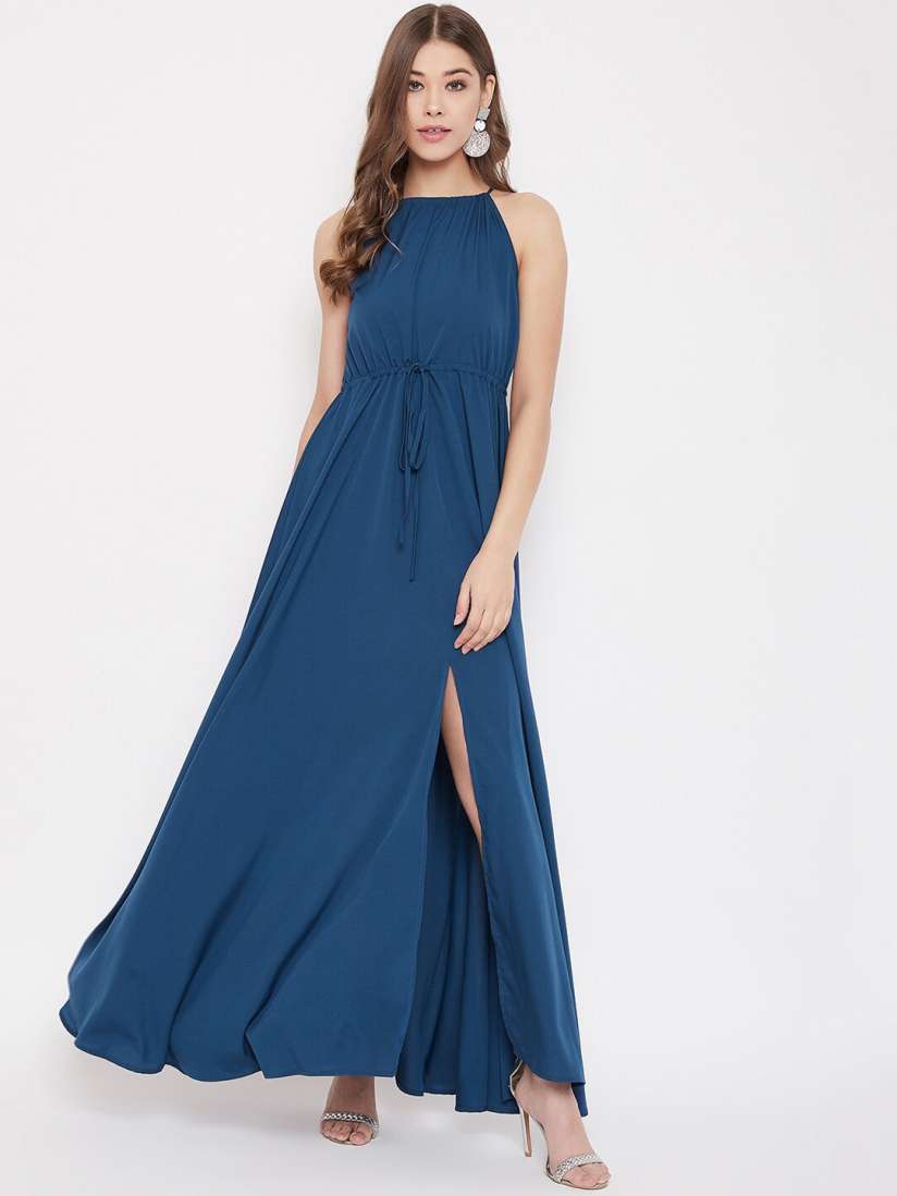 Buy Berrylush Women Blue Solid Maxi Dress Dresses for Women 13429570 Myntra
