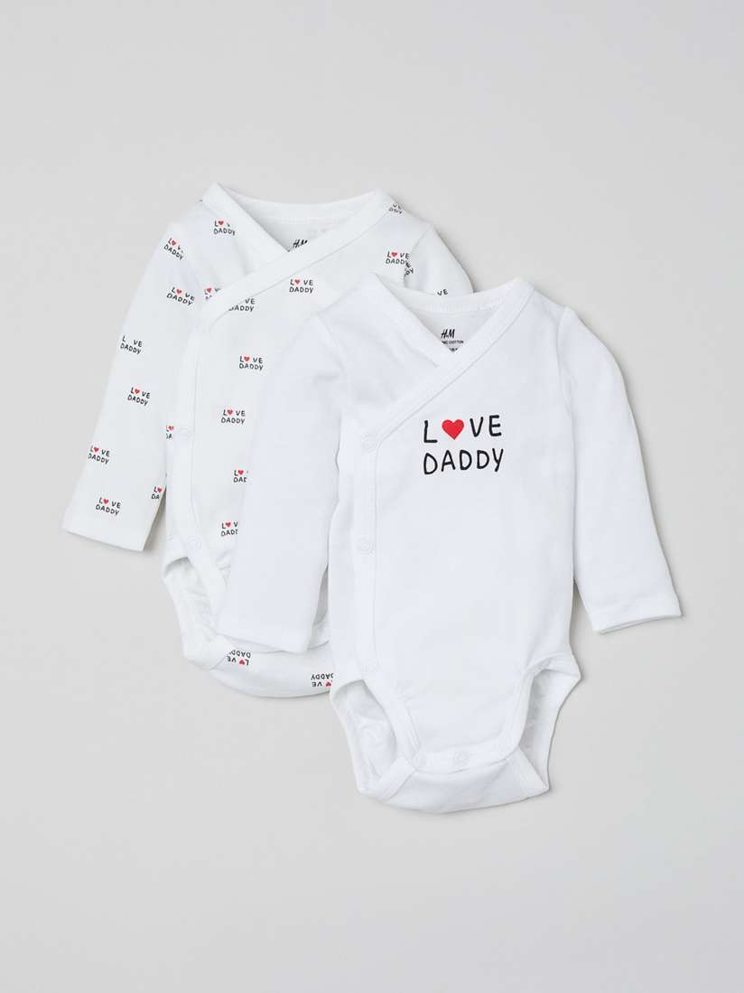 Buy H&M Kids White 2-Pack Long-Sleeved Cotton Bodysuits Bodysuit