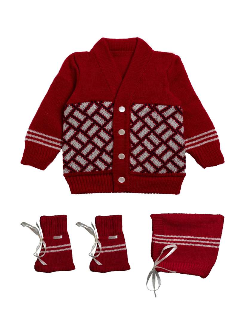 Red cardigan sweater sets store