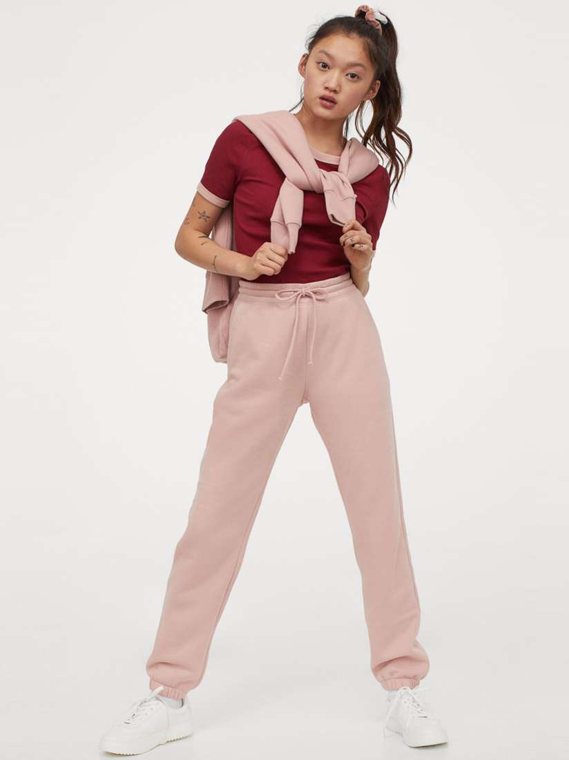 Buy H M Women Pink Solid Sweatpants Trousers for Women 13440744 Myntra