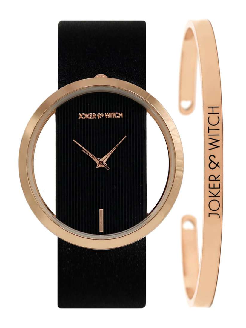 Buy JOKER WITCH Women Black Rose Gold Toned Dior Watch Bracelet Gift Set Watch Gift Set for Women 13453662 Myntra