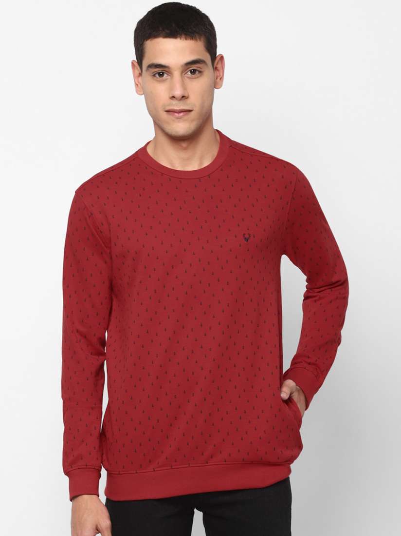 Buy Allen Solly Men Red Printed Sweatshirt Sweatshirts for Men 13460124 Myntra
