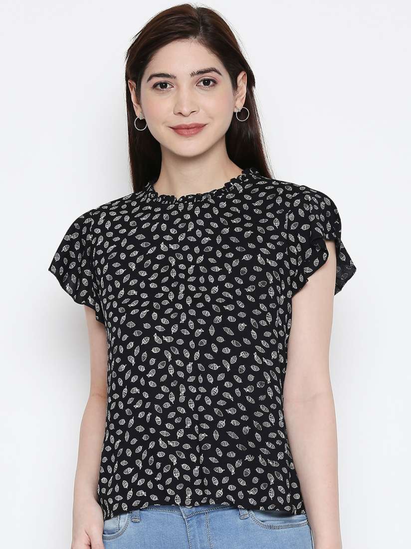 Buy People Women Black Printed Top Tops for Women 13323926 Myntra