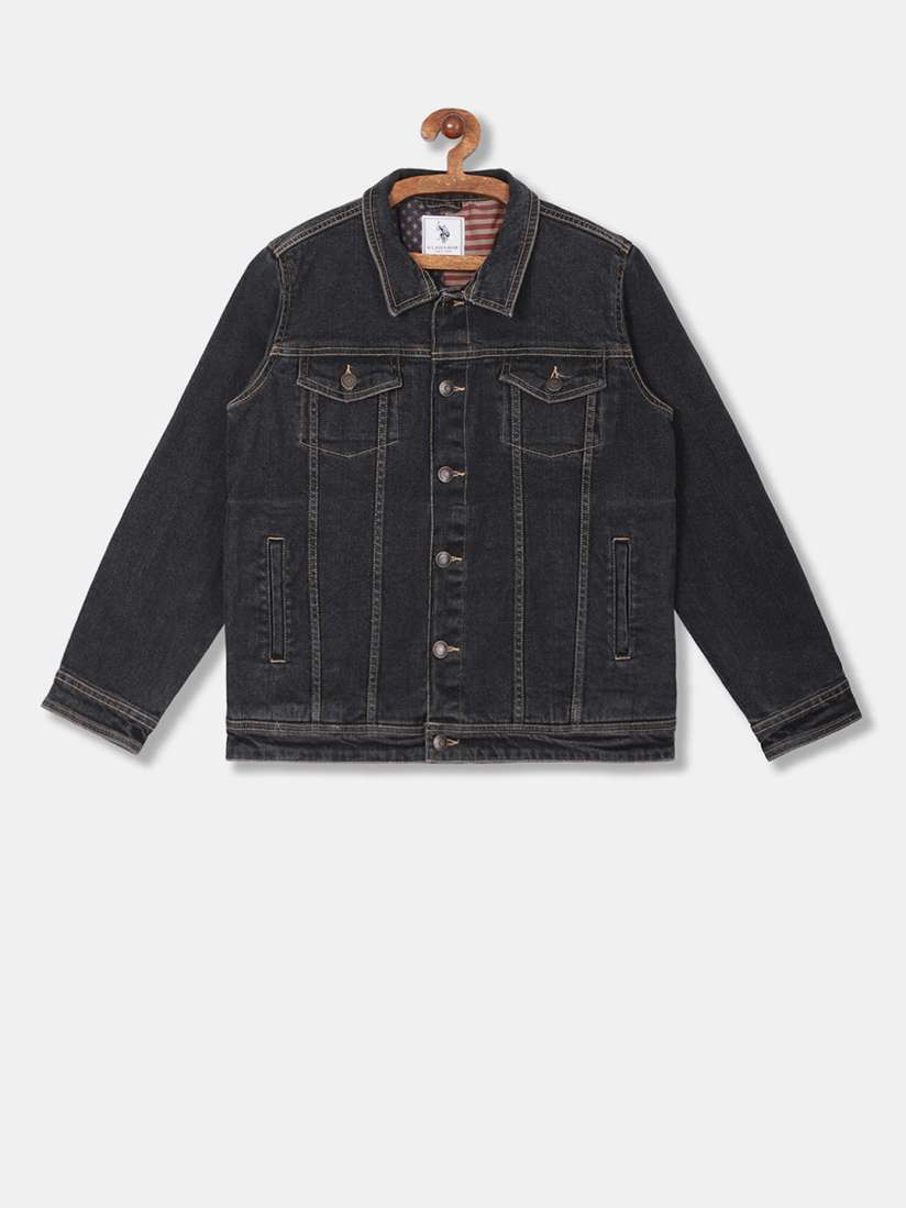 Kids denim jacket black clearance