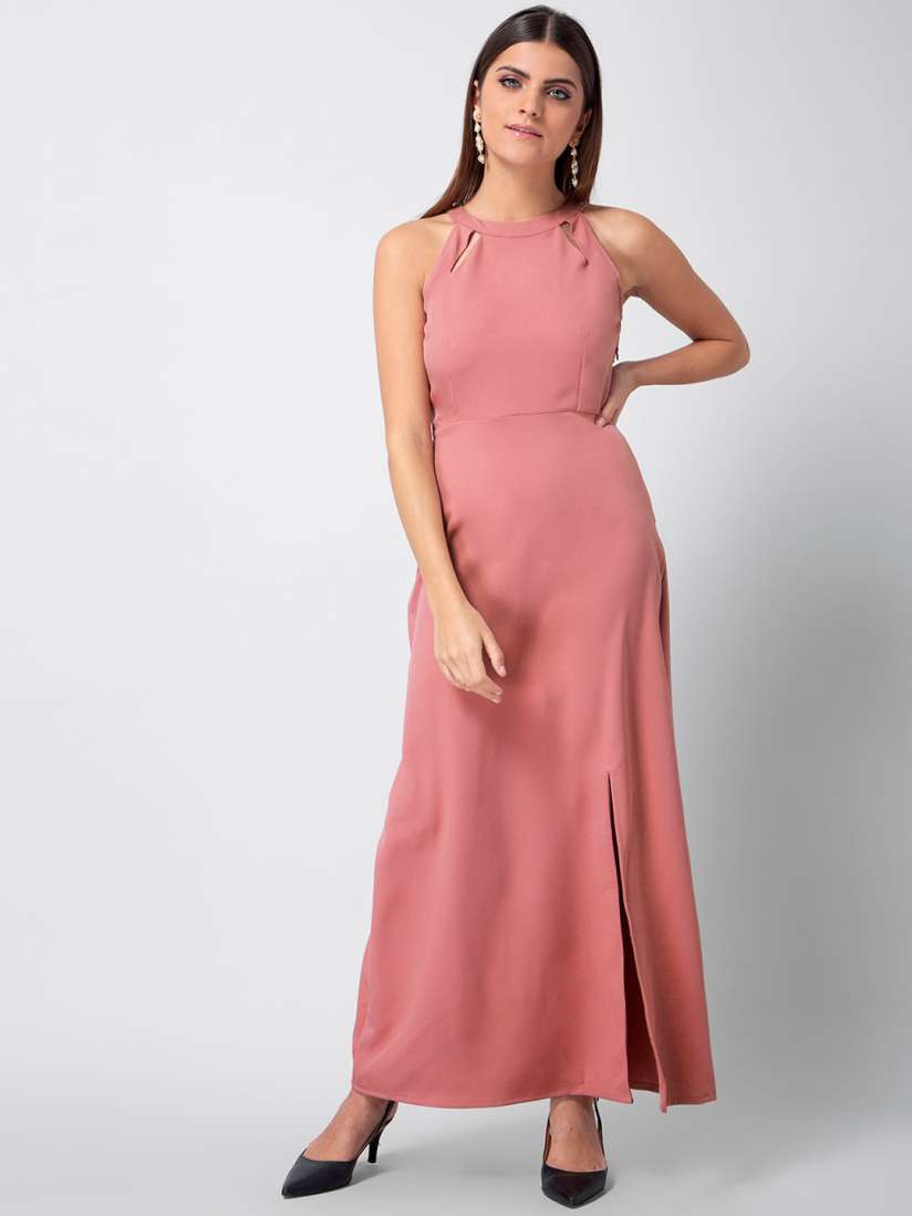 Buy FabAlley Women Pink Solid Maxi Dress Dresses for Women 13521780 Myntra