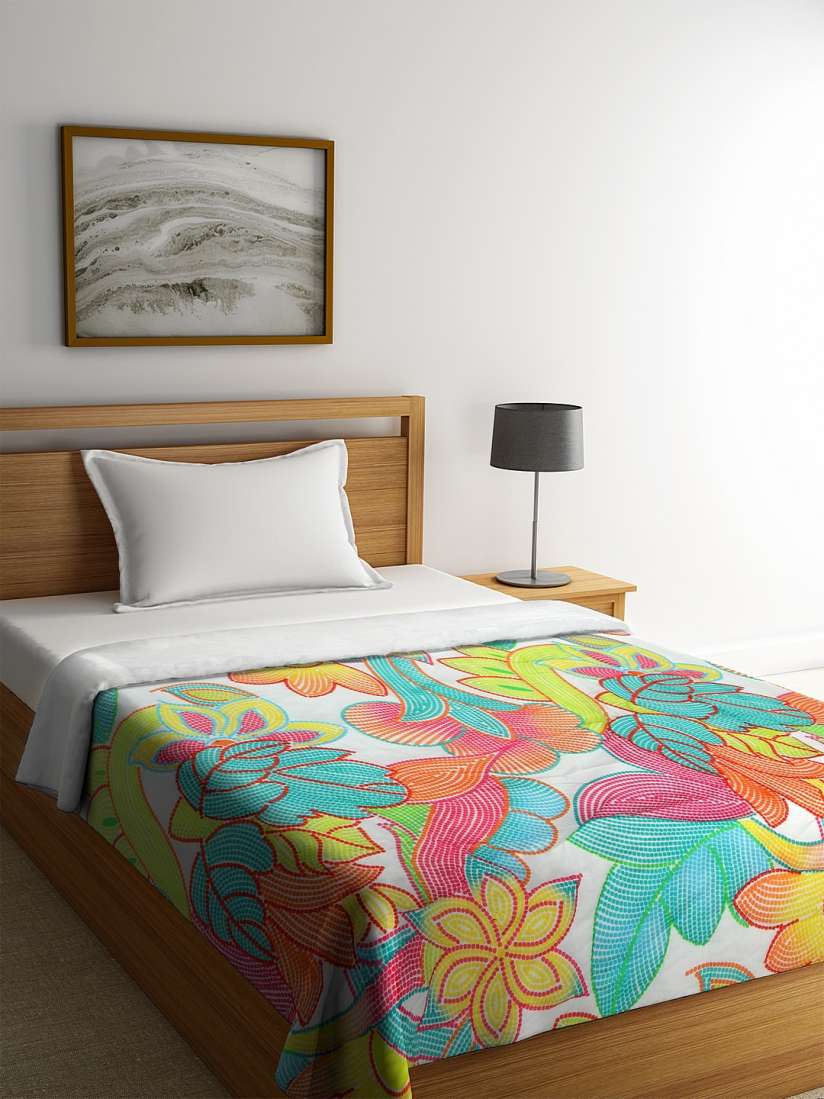 Buy REME Multicoloured Floral Heavy Winter 150 GSM 100 Organic Cotton Single Bed Quilt Blankets Quilts and Dohars for Unisex 13532106 Myntra