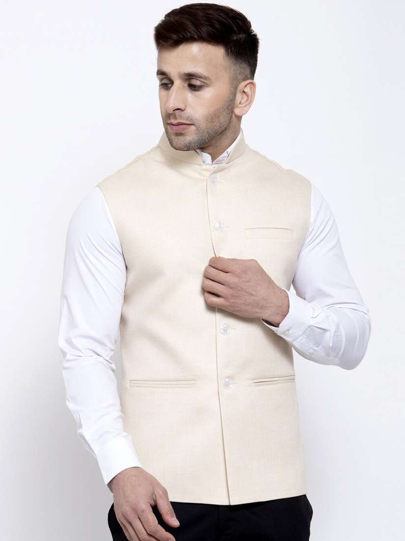 Buy Badoliya Sons Men Cream Coloured Woven Design Jute Nehru Jacket Nehru Jackets for Men 13533660 Myntra