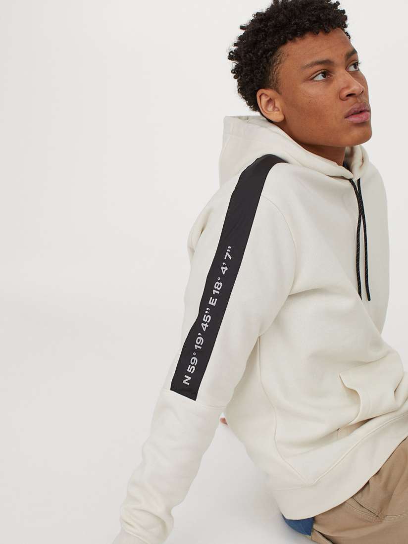 White hoodie mens h&m on sale