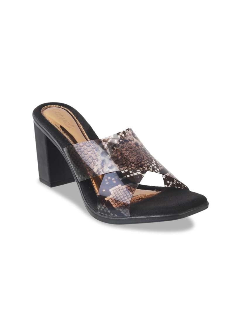 Buy Catwalk Women Brown Black Textured Block Heels Heels for Women 13349810 Myntra
