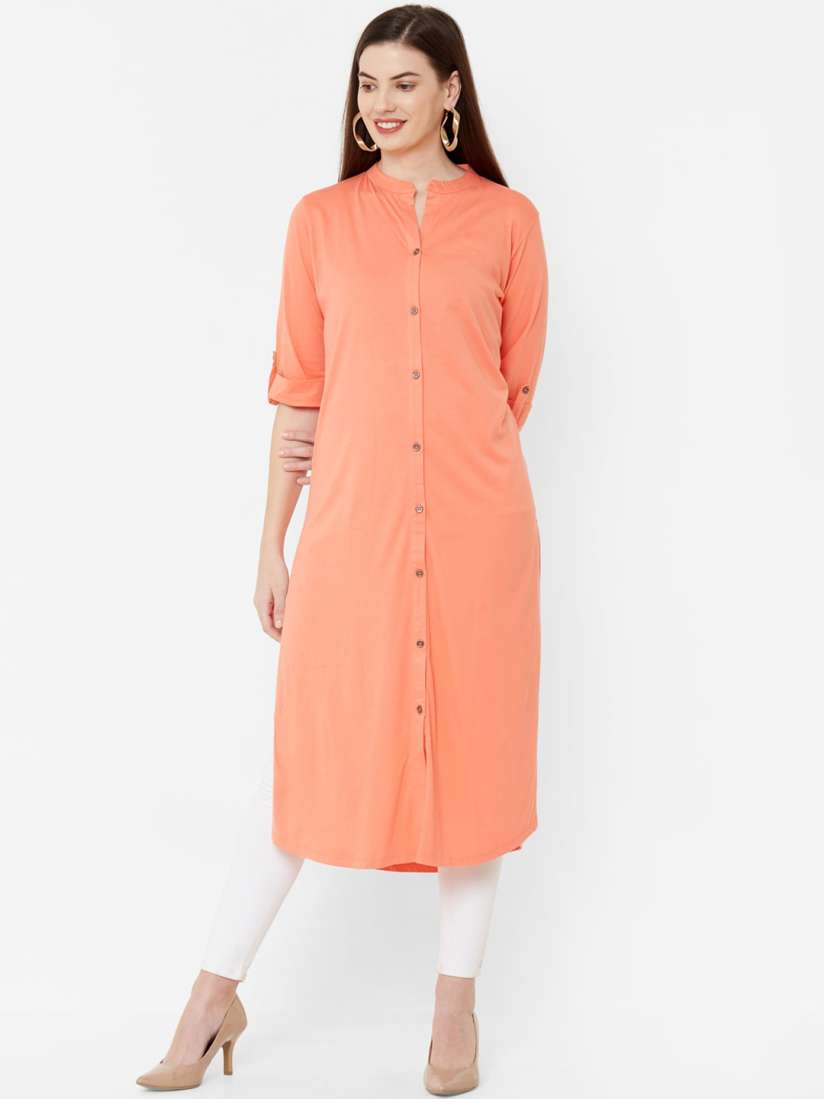 Buy Juliet Women Orange Solid Straight Kurta Kurtas for Women 13384594 Myntra