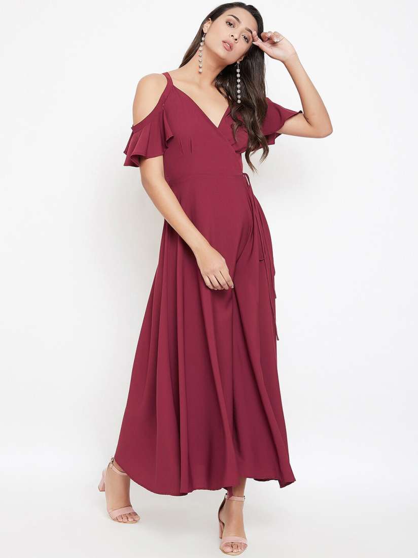 Maroon dress myntra cheap