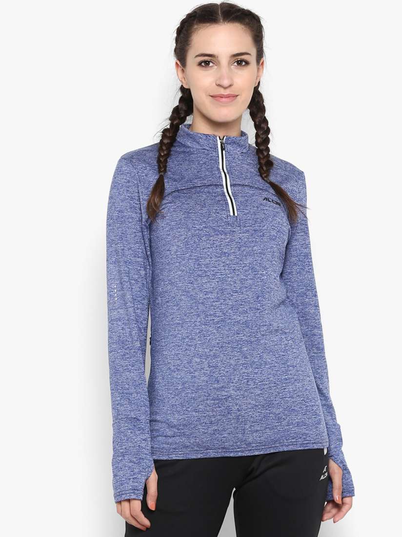Buy Alcis Women Blue Solid Thumbhole Sweatshirt Sweatshirts for Women 13563550 Myntra