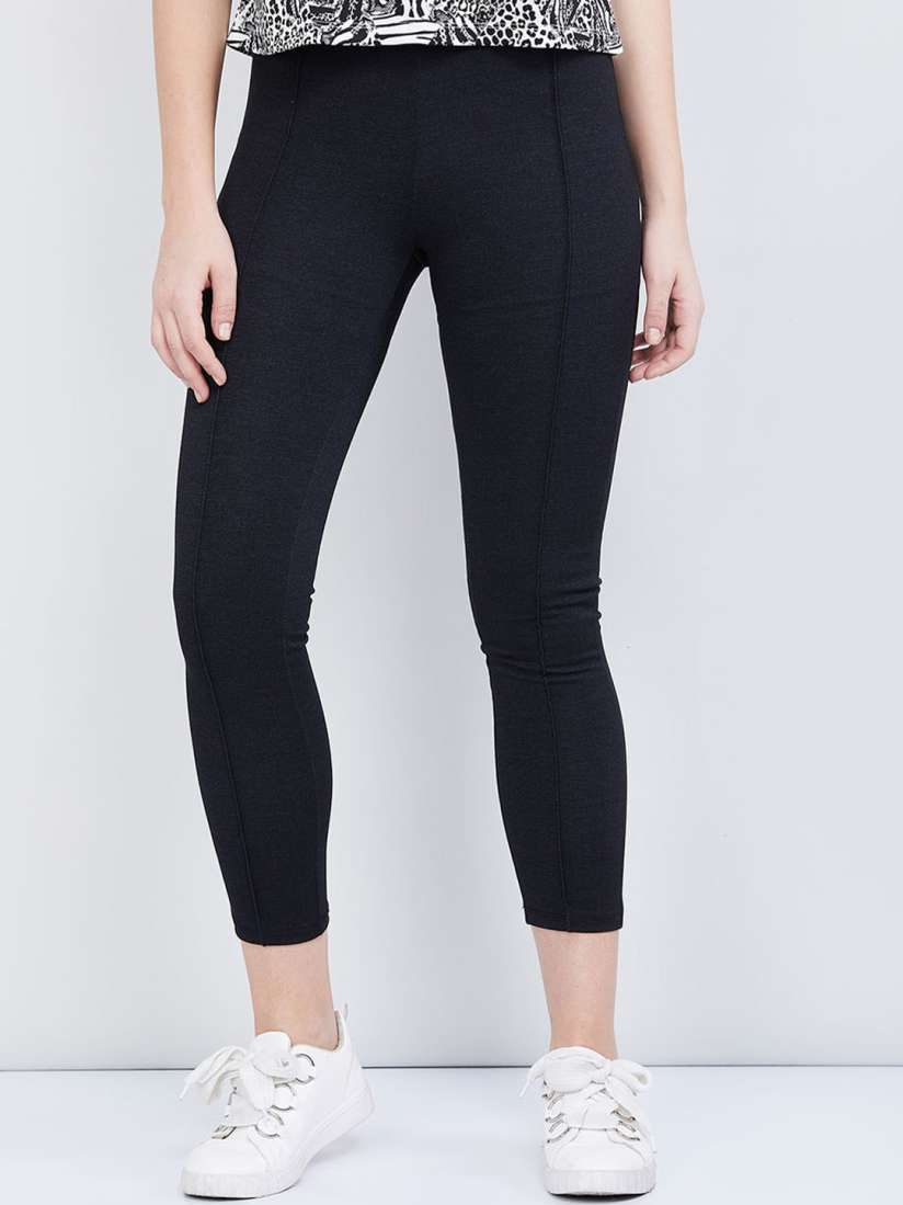 Black cropped jeggings deals