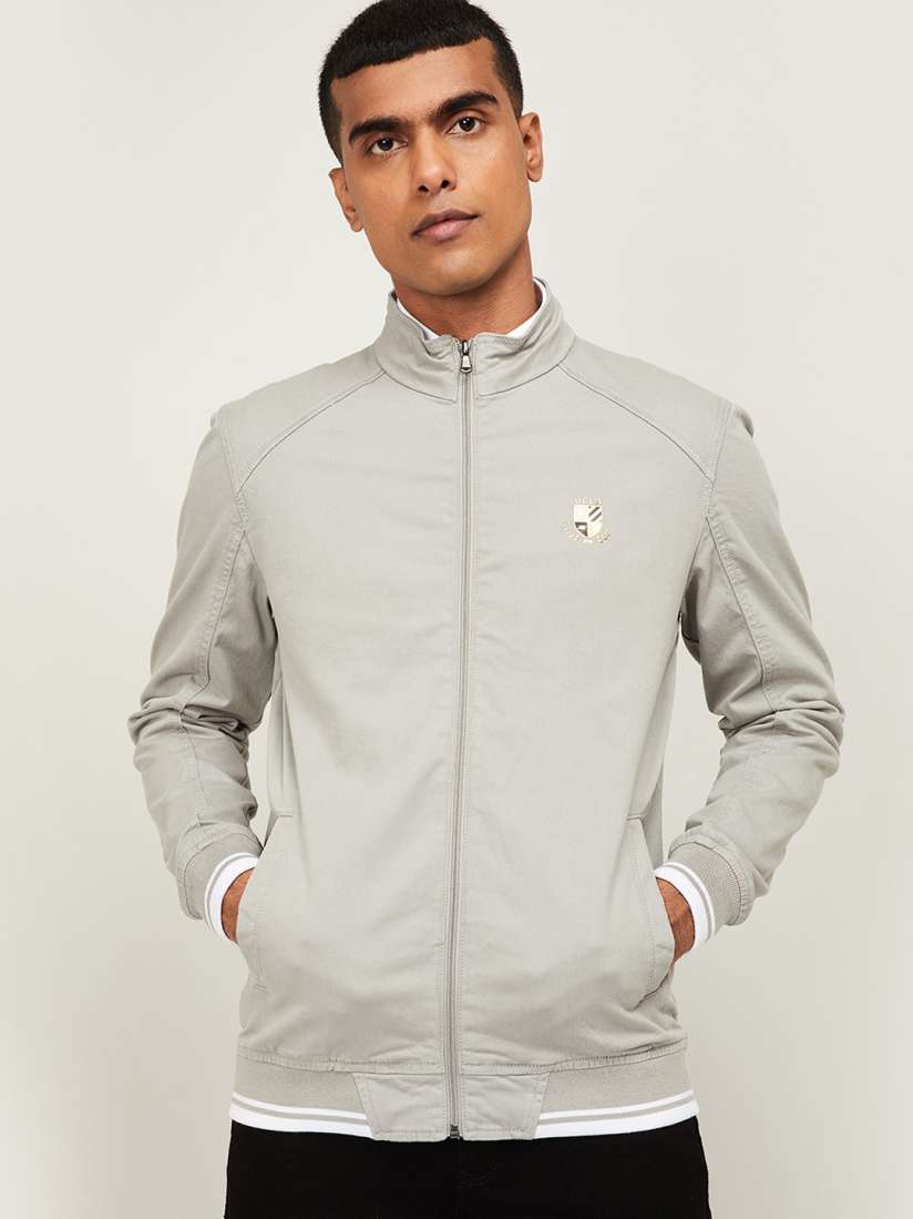 Buy UCLA Men Grey Solid Sporty Jacket Jackets for Men 13667372 Myntra
