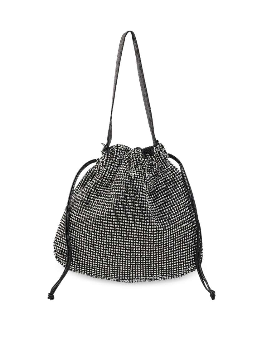 Buy Metro Black Embellished Potli Bag Clutches for Women 13692974 Myntra