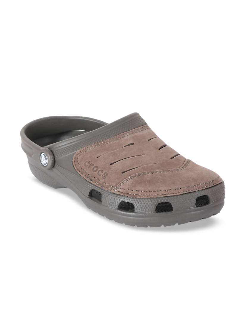 Buy Crocs Men Grey Brown Colourblocked Clogs Flip Flops for Men 13676210 Myntra