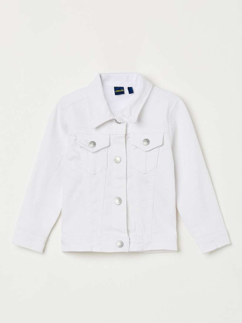 Buy Juniors by Lifestyle Girls White Solid Denim Jacket Jackets for Girls 13574676 Myntra