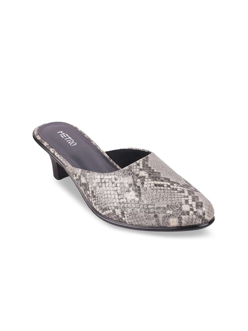 Grey snake print block heels outlet