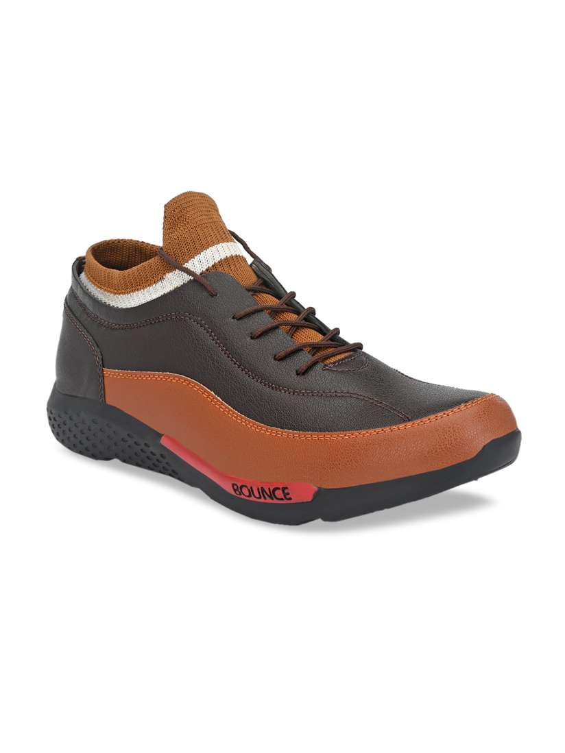 Buy Sir Corbett Men Brown Colourblocked Leather Sneakers Casual Shoes for Men 13742742 Myntra