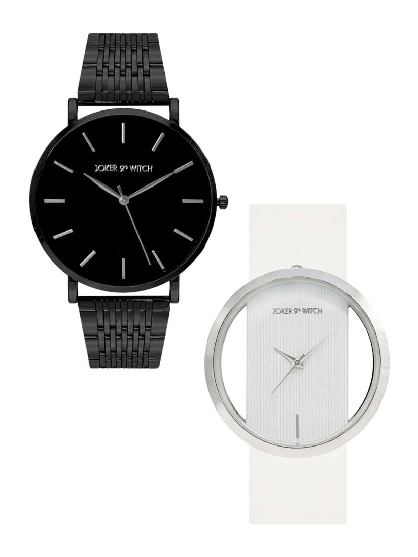 Buy JOKER WITCH Black White Luke Laura Couple Watch Gift Set JWCW142 Watch Gift Set for Unisex 13759674 Myntra