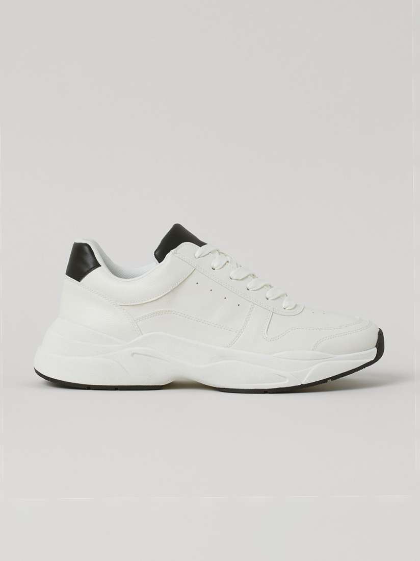 Mens white chunky trainers sales