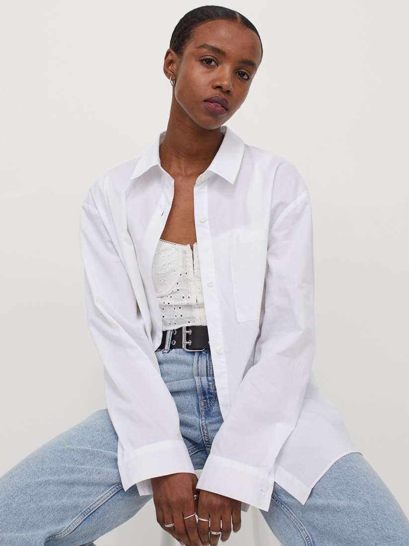 White dress shirt womens h&m discount