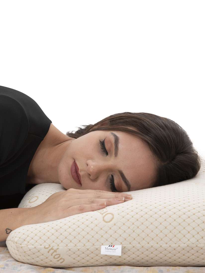 Buy MEMOIR Beige Self Design Organic Cotton Super Soft Latex Foam Sleep Pillow Pillows for Unisex 13766448 Myntra