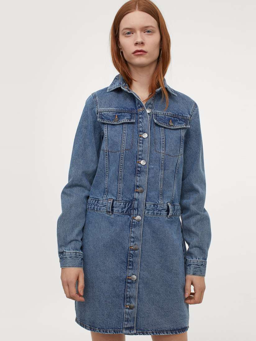 Buy H M Women Blue Denim Dress Dresses for Women 13767254 Myntra