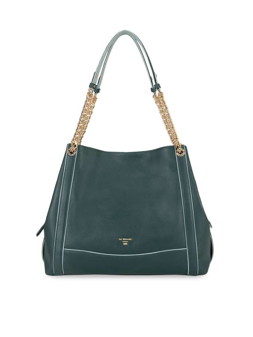 Buy Da Milano Green Solid Leather Hobo Bag Handbags for Women 13777686 Myntra