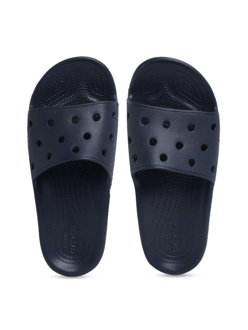 Buy Crocs Classic Unisex Navy Blue Solid Sliders Flip Flops for Unisex 13584156 Myntra